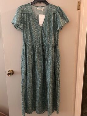 Christy Dawn the Simple Dawn Green Floral Midi Dress “clover meadow” NWT medium